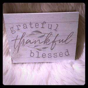 GRATEFUL THANKFUL BLESSED wood plaque